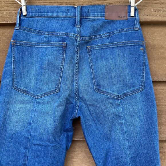 Madewell Cali Denim Boot Womens Cropped Jeans Size 28 With Raw Hem Blue Stretch - Picture 9 of 14